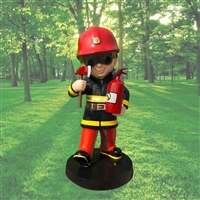 Fiberglass cartoon firefighter sculpture, firefighter sculpture