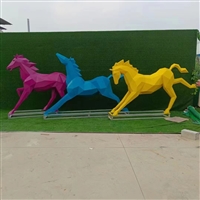 Stainless steel sectional horse sculpture, geometric horse sculpture, stainless steel sculpture