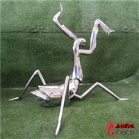 Mirror stainless steel mantis sculpture, stainless steel insect sculpture
