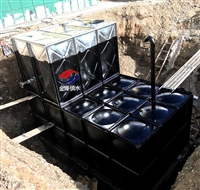 Prefabricated welding free water tank, above ground fire pump station, buried box pump integration, top pump room installation