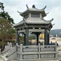 Annual supply of stone carved pavilions, hexagonal stone pavilions, granite pavilions, customized garden landscape sculptures