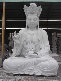 Fujian Stone Carving of Ksitigarbha King Station Statue, Stone Carving of Ksitigarbha Bodhisattva, Granite Custom Temple Buddha Carving