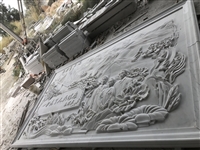 White Marble stone relief medical relief landscape wall square cultural stone relief wall Kai rock industry