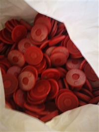 Injection molded 65mm steel wire mesh hot melt gasket, circular red waterproof board welding piece