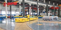 Customized workshop steel plate transfer track electric flat car KPX-4T battery powered electric flat car