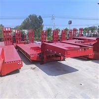 Semi trailer low flatbed mechanical equipment transport vehicle, three line six bridge low flatbed semi-trailer, load capacity details