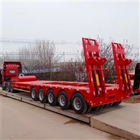 Three axle low flatbed semi-trailer paver transportation hydraulic ladder pallet truck product real-life photos