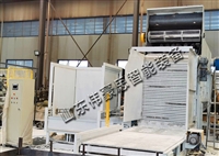 Automatic breaking machine scheme for carbon powder stacking material unpacking and unpacking machine