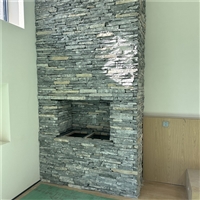 家居庭院 毛石文化墙 浅灰色花坛蘑菇石 墙面灰色碎拼石