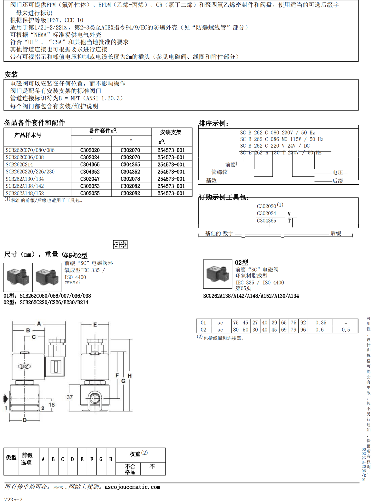 ASCO阿斯卡两位两通密封电磁阀8215G030220/50
