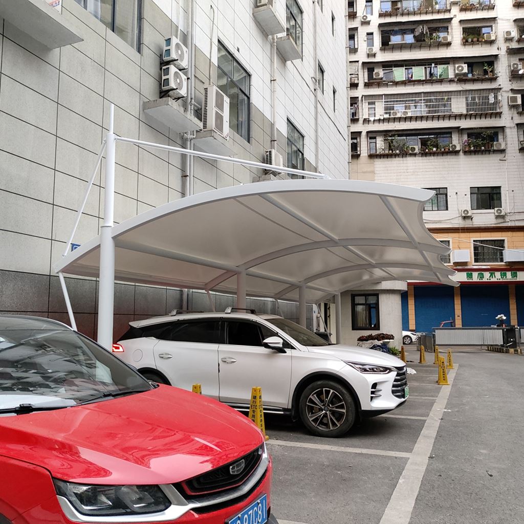 PVDF膜结构停车棚 酒店楼盘停车场美化工程