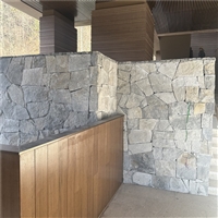 艺术展墙 蓝石英碎拼石厂家 不规则毛石片岩 园林景观墙面石