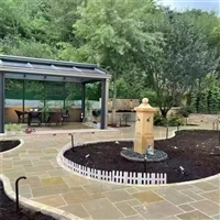 法式复古 秋黄莱姆石罗马拼 马赛克地砖 天然黄洞石大理石石材