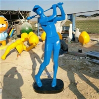 玻璃钢高尔夫球人物雕塑 运动主题雕塑公园摆件