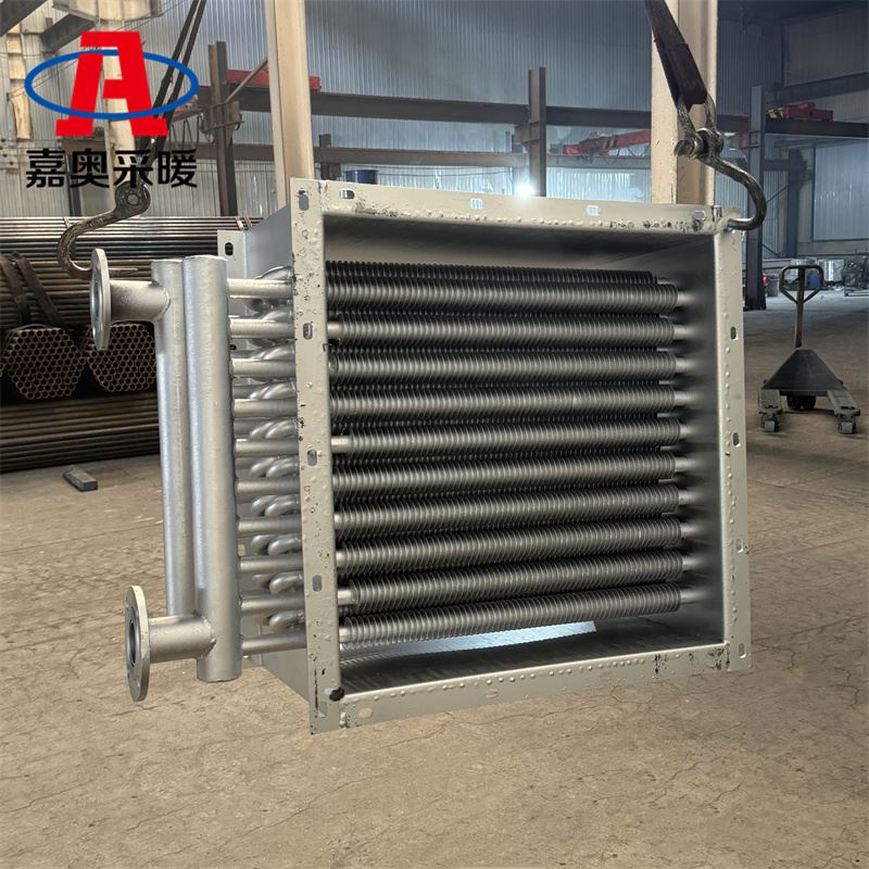 生态园取暖用钢铝翅片管换热器 油冷散热器标准图集