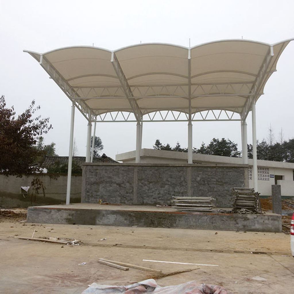 高强度PTFE膜结构看台 风雨操场观众席顶盖