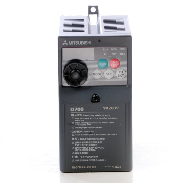 三菱变频器FR-D720S-0.75K-CHT0.75KW单相220V代理商