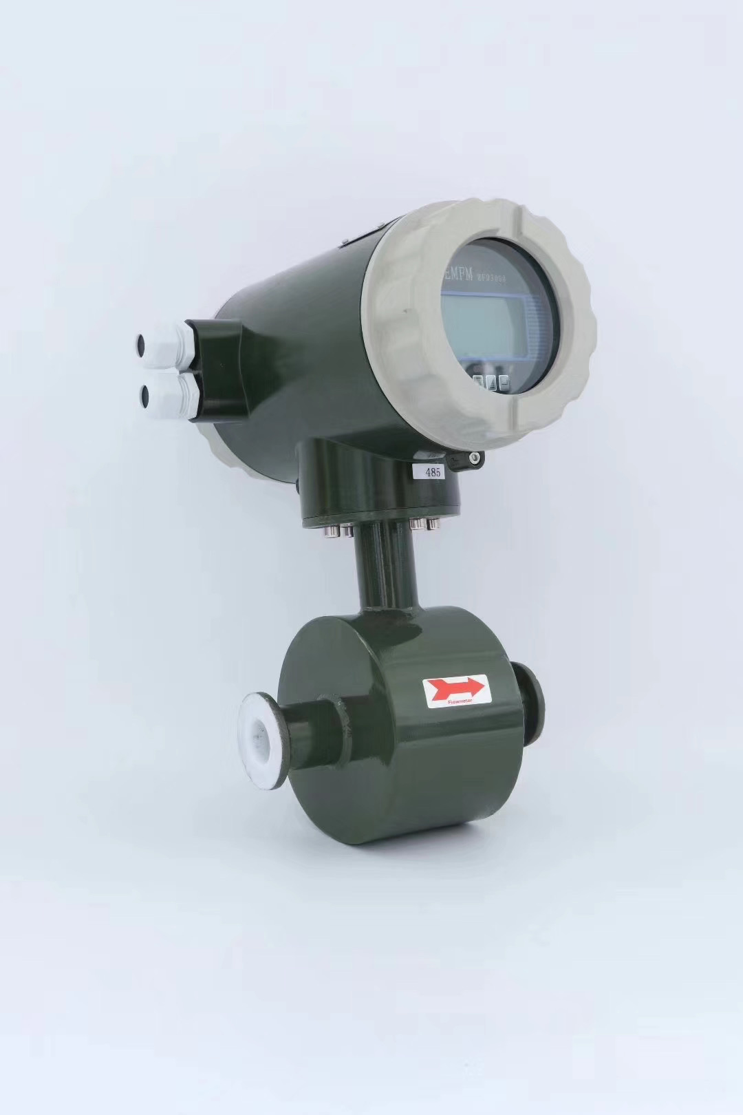 Corrosion resistant electromagnetic flowmeter lined with PTFE cylinder for high-temperature, acid and alkali resistant chemical pipeline measurement