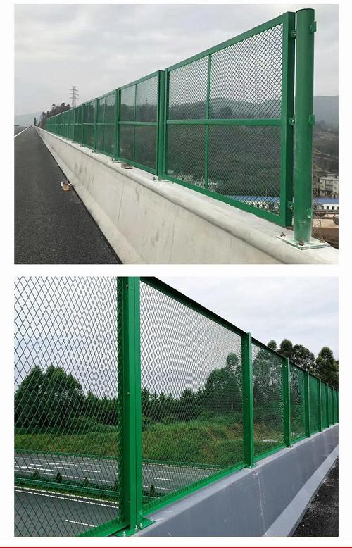 高速公路桥梁防抛网 镀锌浸塑防护网片 隔离栅