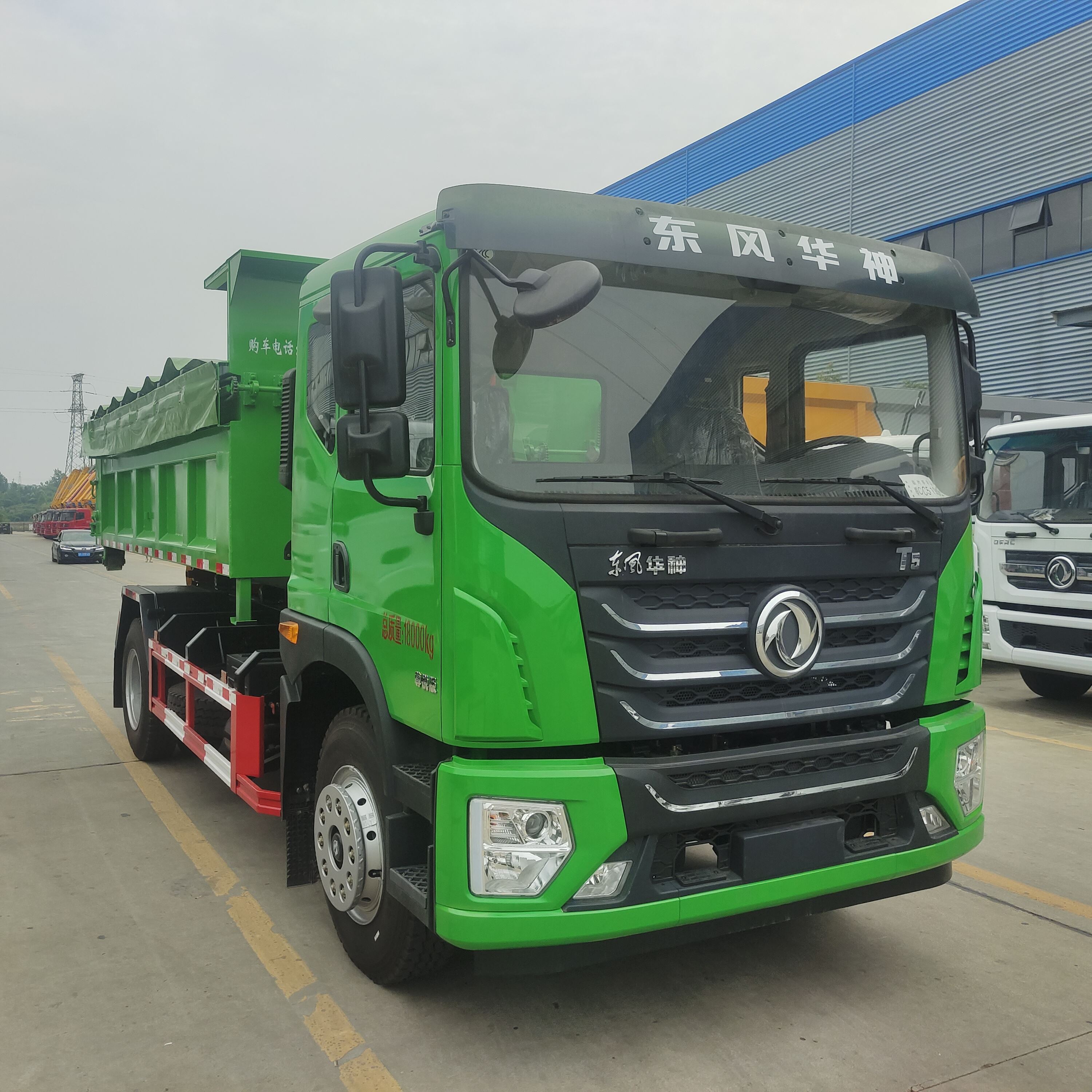 湖南蓝牌勾臂式垃圾车 全国质保