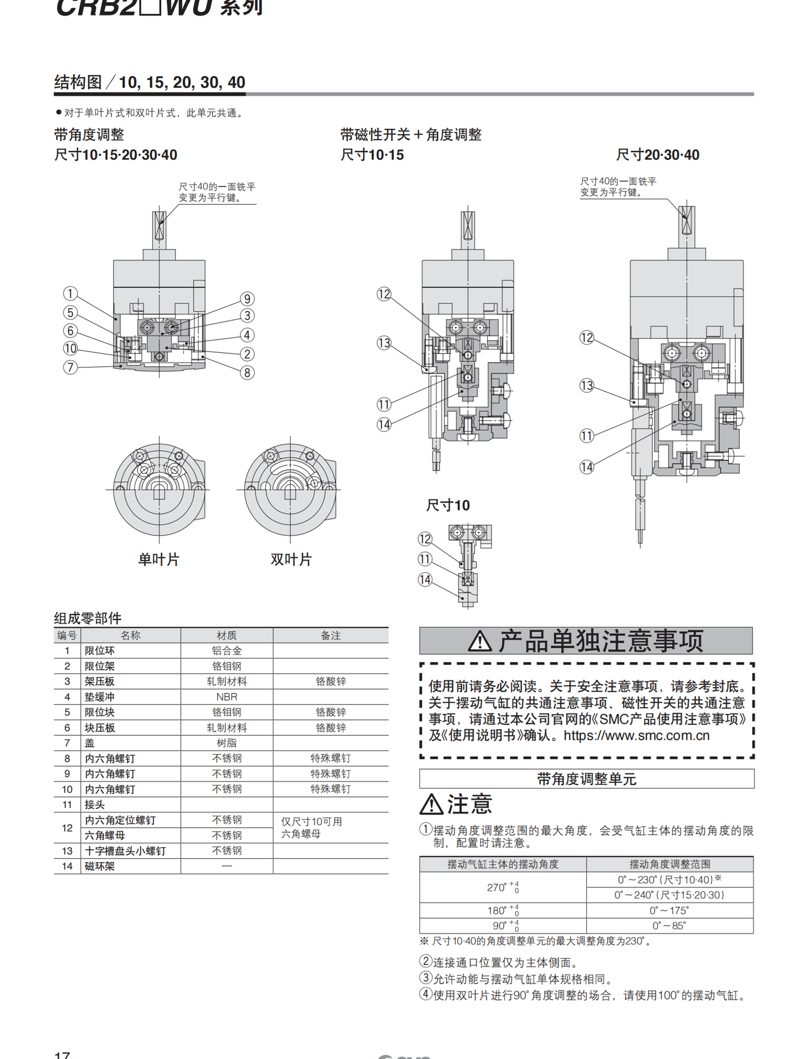 SMC笔形气缸CDJ2B10-100Z-B