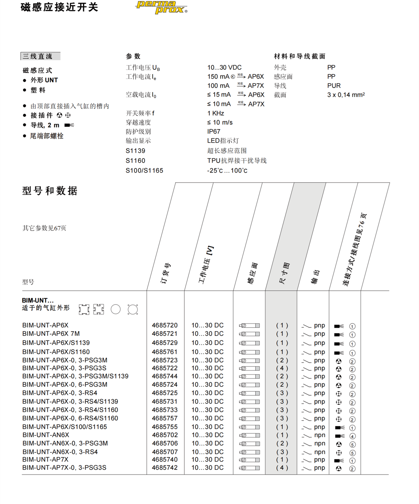 4685723图尔克磁感应传感器BIM-UNT-AP6X-0.3-PSG3M