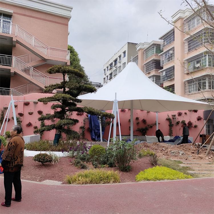 定制LOGO膜结构 步行街咖啡座外摆区伞盖 低碳环保