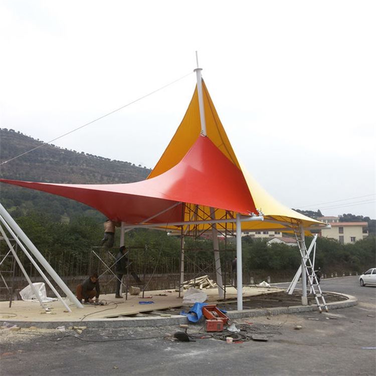 异形膜结构雕塑 步行街咖啡座外摆区伞盖 创意设计