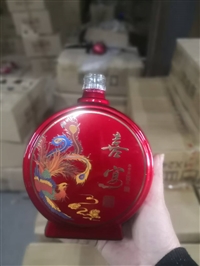 玻璃酒瓶厂家 玻璃喜宴酒瓶 扁圆玻璃酒瓶