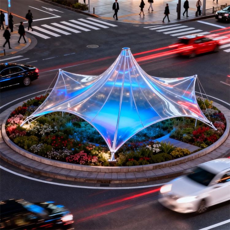 景观张拉膜 透光减排降低能耗 透光减排