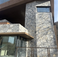 民宿背景 天然乱石片文化石 蓝石英碎拼石 仿毛石贴面石材