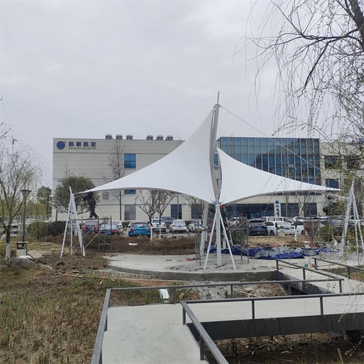 可拆卸移动膜结构市集  湖畔河边观景台遮阳伞 概念设计