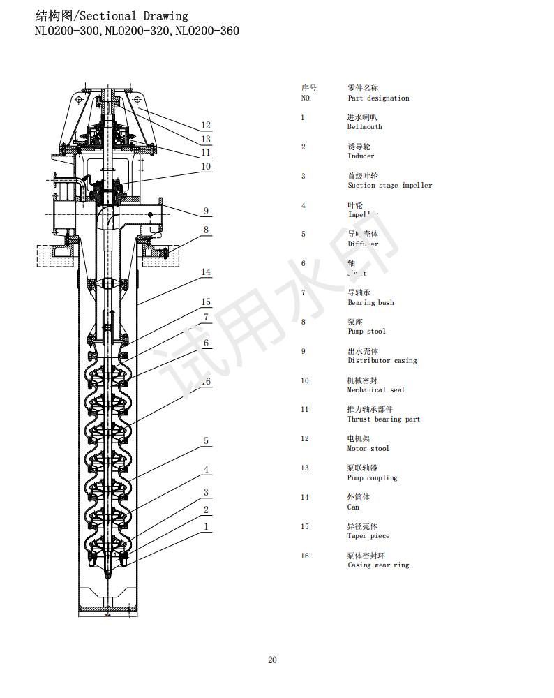 凯士比 NLT350-400*6 外筒体 凝结水泵配件 通用