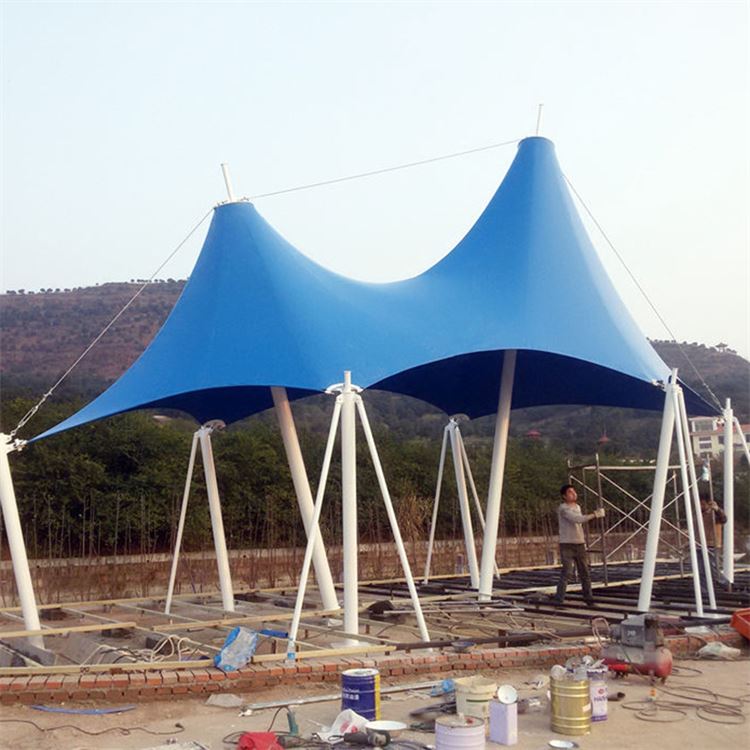 仿生膜结构亭 湖畔河边观景台遮阳伞 亲子活动区