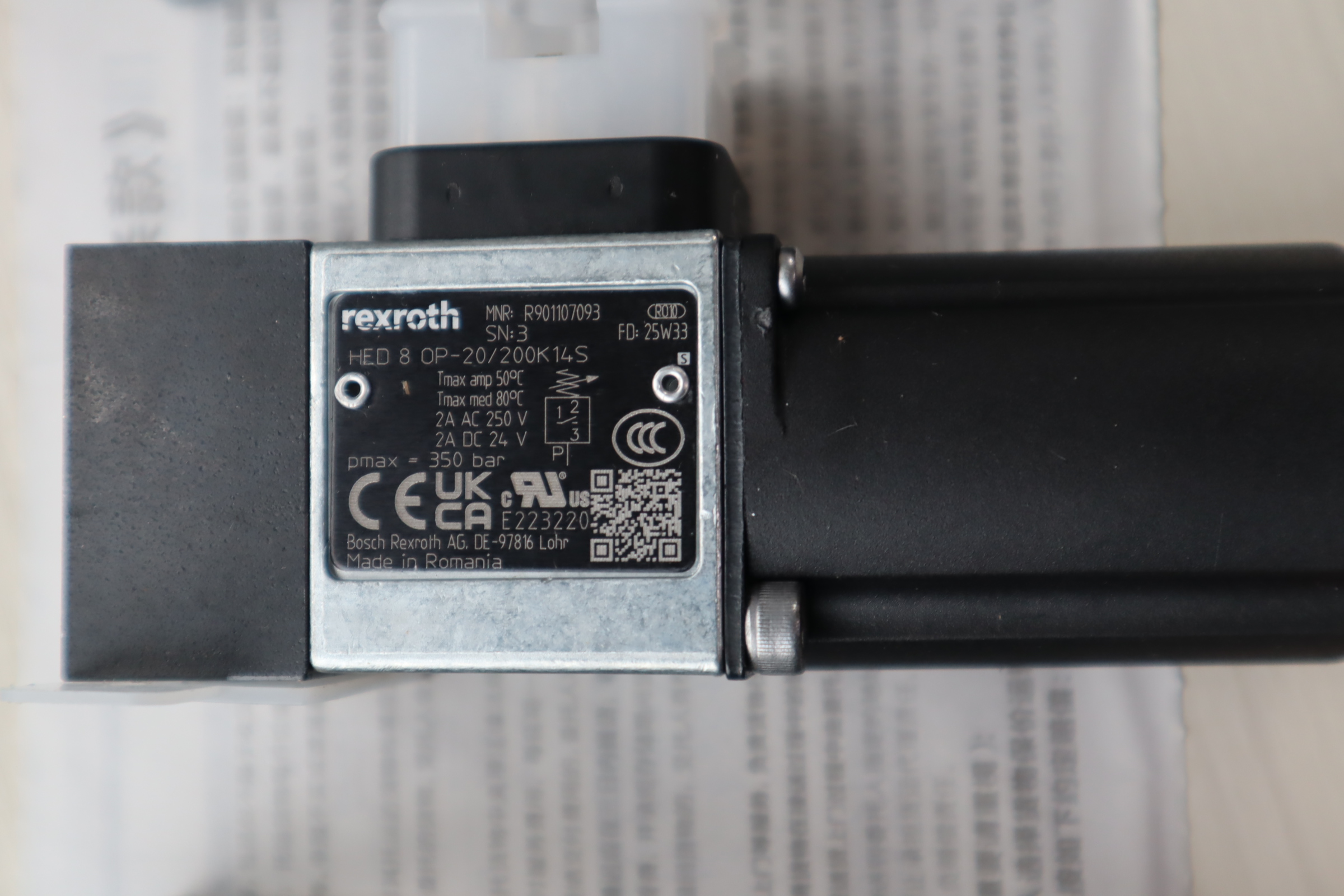 HED8OP-20/200K14S R901107093 力士乐REXROTH压力开关压力继电器