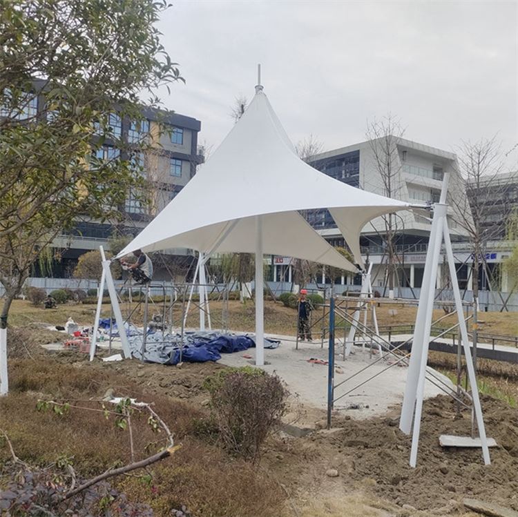 定制拍照点膜结构 步行街咖啡座外摆区伞盖 延长客留