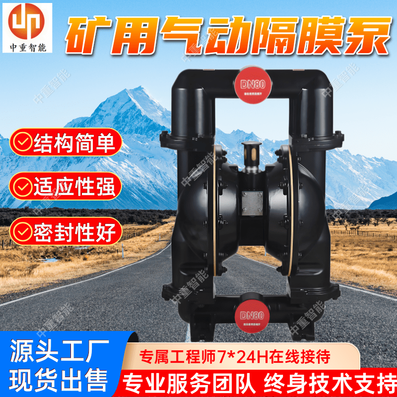 不锈钢气动隔膜泵 维护简便 BQG550/0.2矿用泥浆泵