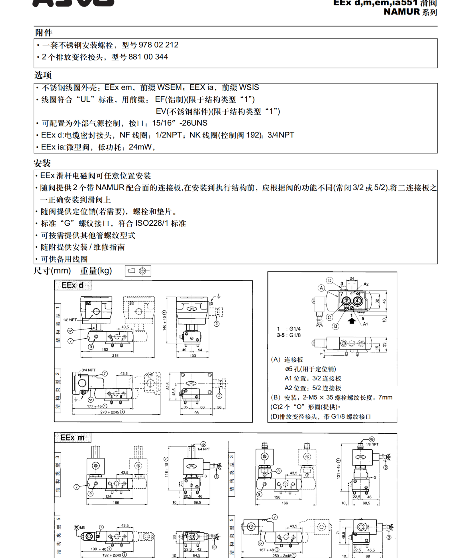 ASCO直动活塞结构电磁阀8320G182 110/50