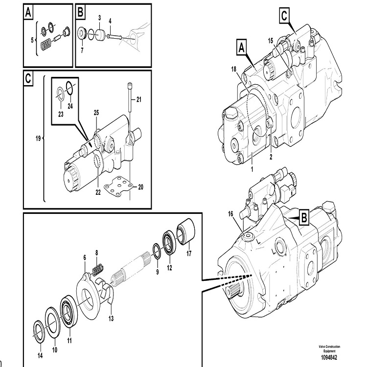 L350H装载机液压泵17466737 L350装载机液压泵