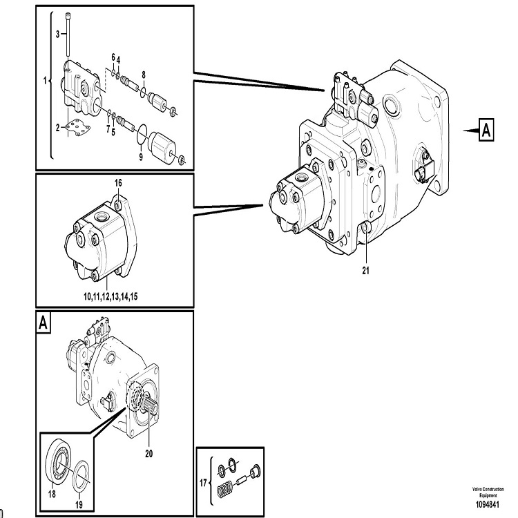 L350H装载机液压泵17473221 L350装载机液压泵