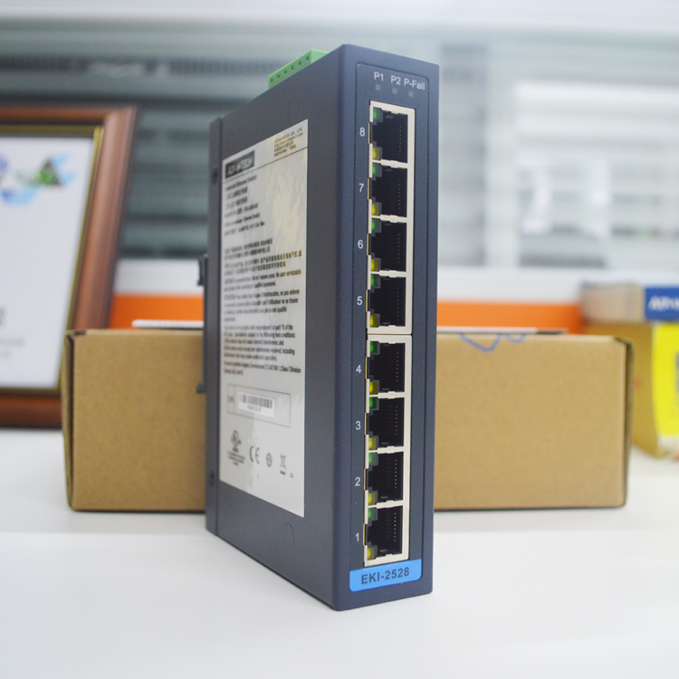 研华EKI-2528 8端口百兆非网管型工业以太网交换机 EKI-2528-BE