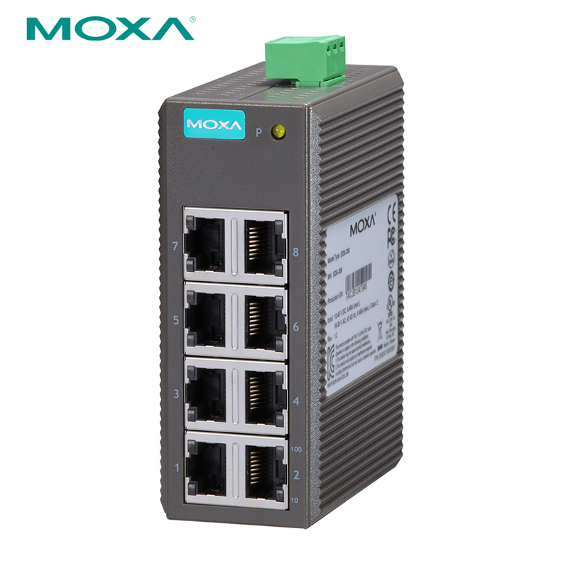 摩莎（MOXA）EDS-208 8口非网管百兆工业以太网交换机原装正品