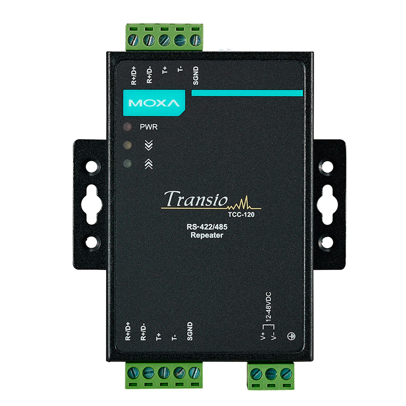 MOXA摩莎TCC-120/120I 工业级 RS-422/485 转换器中继器 光电隔离 2KV