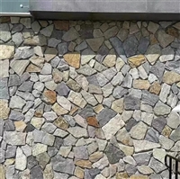 园林造景 不规则蓝石英碎拼石 片石景观石头墙 外墙贴片石