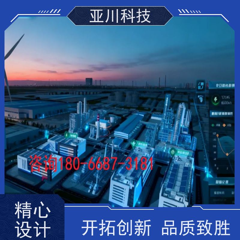 厂房AI赋能IBMS集成系统多屏幕展示设备维护，能耗分析管理