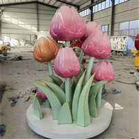 玻璃钢仿真花束雕塑彩绘植物雕塑草坪摆件