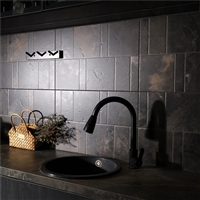 门廊立柱 太古黑金破边哑光面莱姆石 灰姑娘皮革面滚磨石