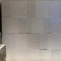 壁炉装饰 白色毛石背景墙贴面 白砂岩碎拼石文化石 超白洞石石材