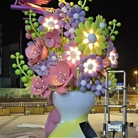 玻璃钢花朵雕塑 仿真发光鲜花雕塑图片