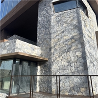 乡村公园 蓝色城堡石文化石 蓝石英碎拼石厂家 花园铺路石板